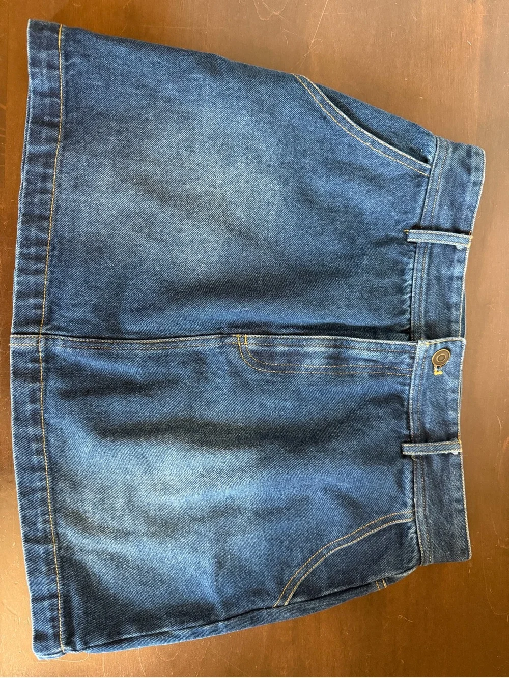 Classic Women's Denim Skirt - Dark Blue